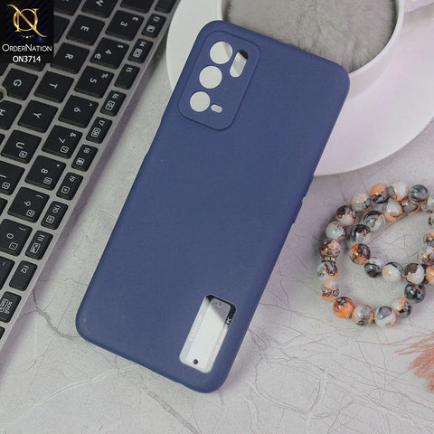 Oppo A16 Cover - Blue - Soft Silicone Camera Lense Protector Logo Hole Case