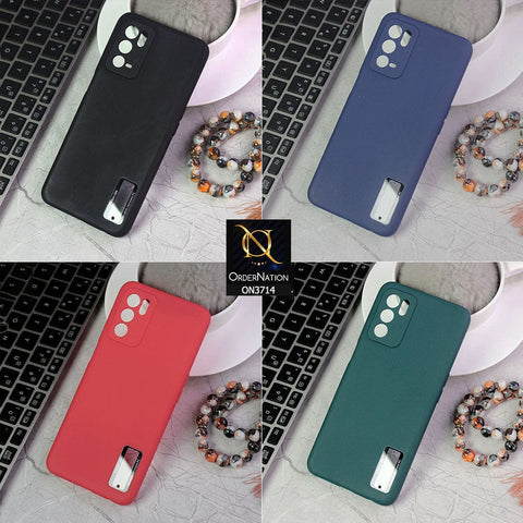 Oppo A16 Cover - Green - Soft Silicone Camera Lense Protector Logo Hole Case