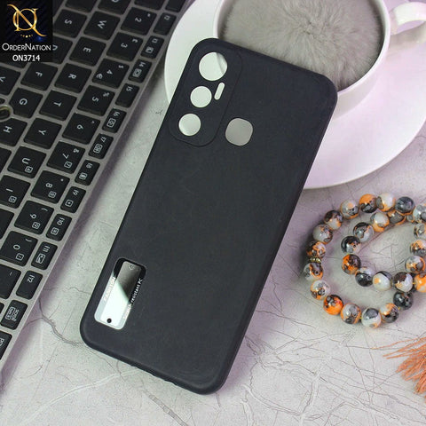 Infinix Hot 11 Cover - Black - Soft Silicone Camera Lense Protector Logo Hole Case