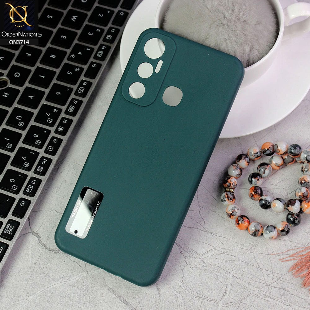 Infinix Hot 11 Cover - Green - Soft Silicone Camera Lense Protector Logo Hole Case