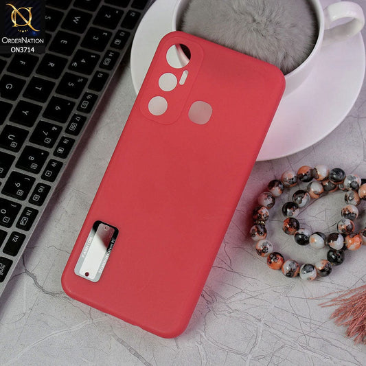 Infinix Hot 11 Cover - Red - Soft Silicone Camera Lense Protector Logo Hole Case