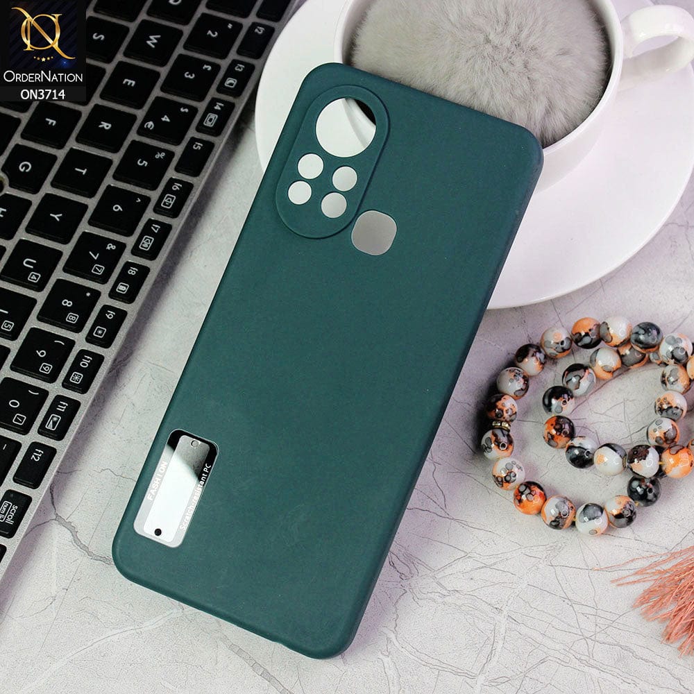 Infinix Hot 11s Cover - Green - Soft Silicone Camera Lense Protector Logo Hole Case