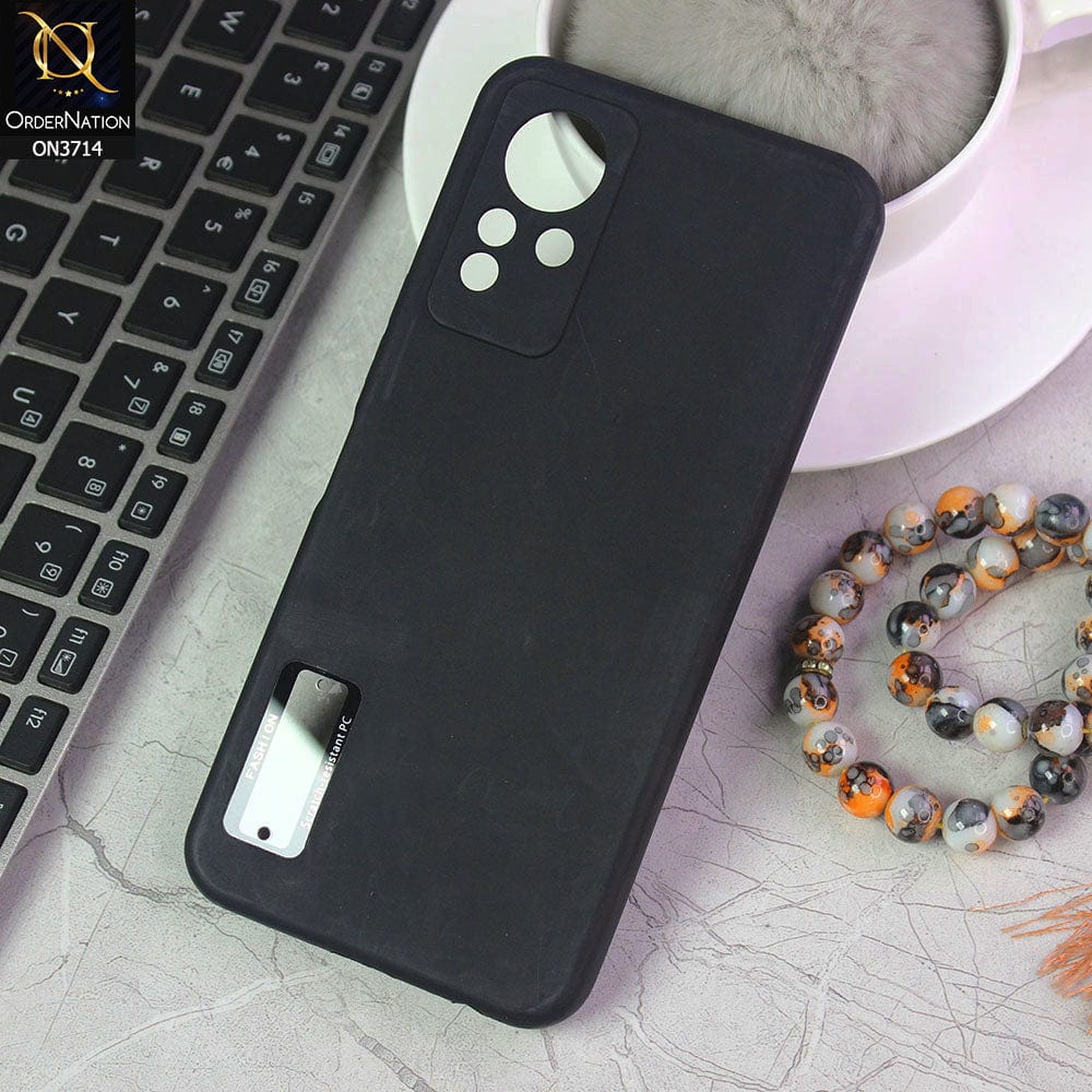 Infinix Note 11 Cover - Black - Soft Silicone Camera Lense Protector Logo Hole Case