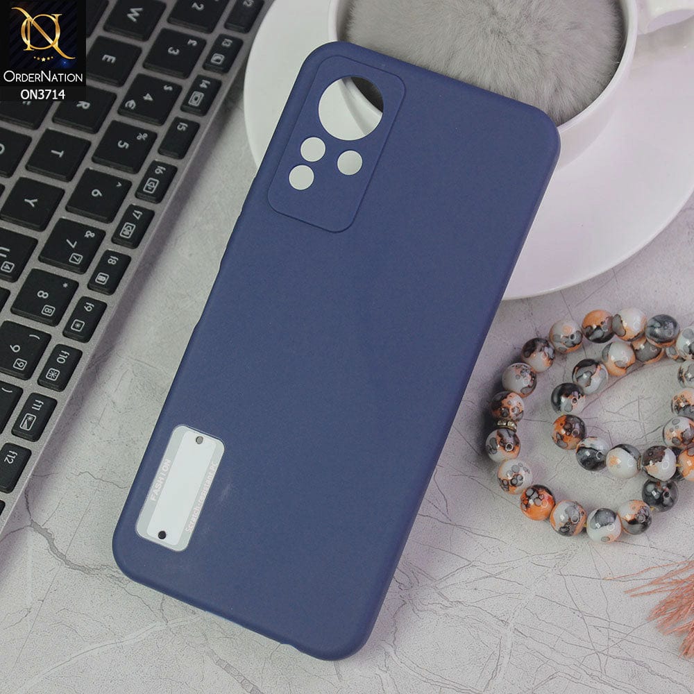 Infinix Note 11 Cover - Blue - Soft Silicone Camera Lense Protector Logo Hole Case