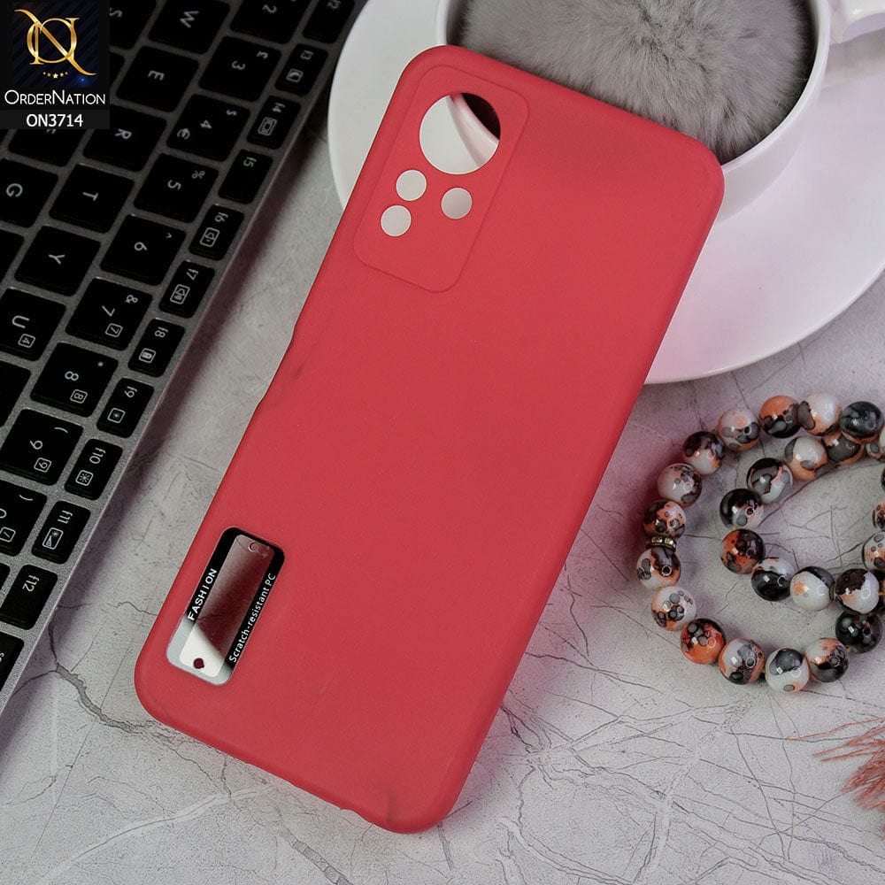 Infinix Note 11 Cover - Red - Soft Silicone Camera Lense Protector Logo Hole Case