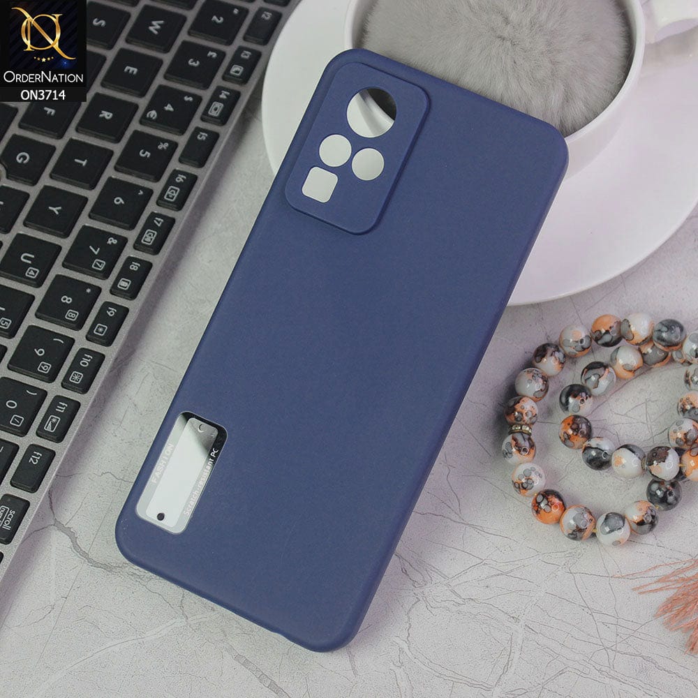 Infinix Zero X Pro Cover - Blue - Soft Silicone Camera Lense Protector Logo Hole Case