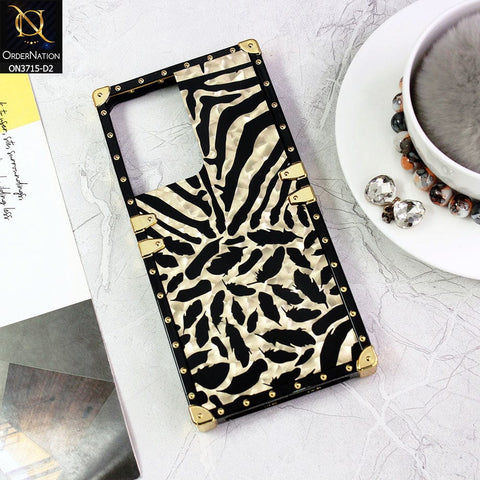 Samsung Galaxy S21 Ultra 5G Cover - Design 2 - 3D illusion Gold  Soft Trunk Case ( Without Ring Holder )
