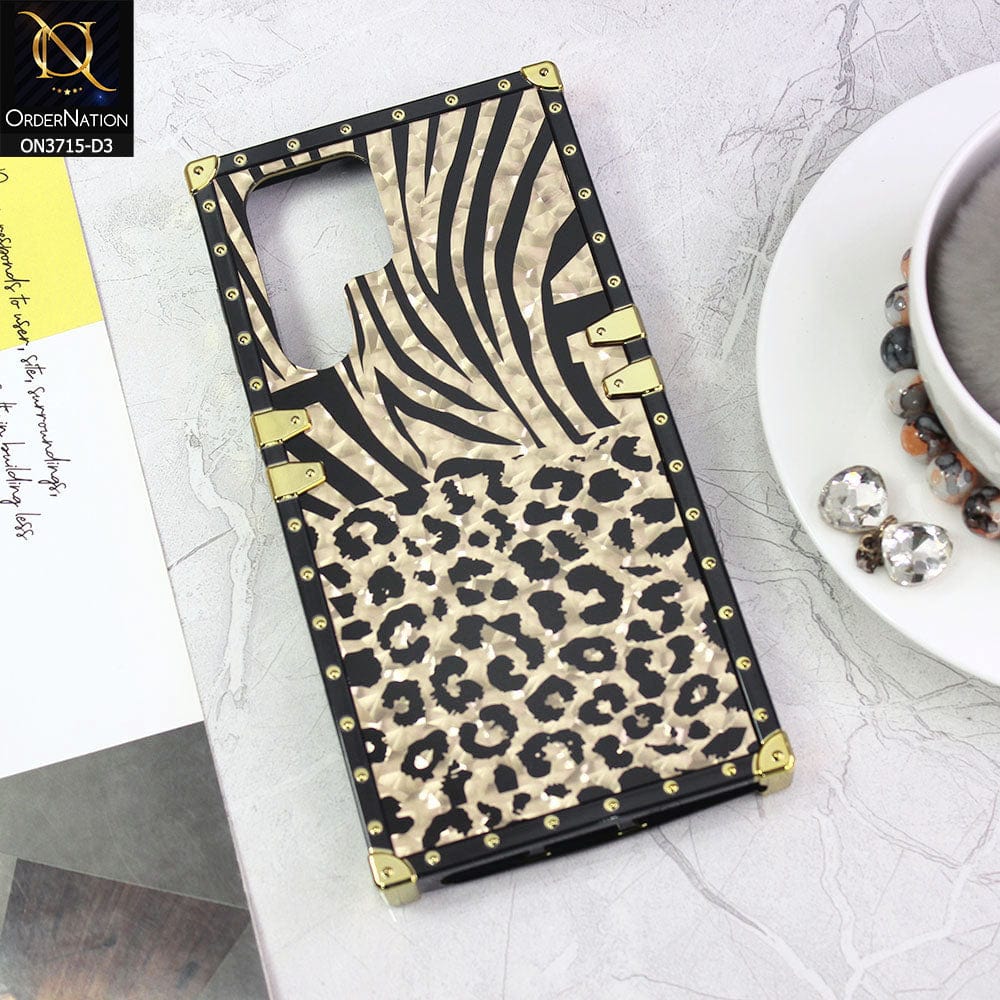 Samsung Galaxy S22 Ultra 5G Cover - Design 3 - 3D illusion Gold  Soft Trunk Case ( Without Ring Holder )