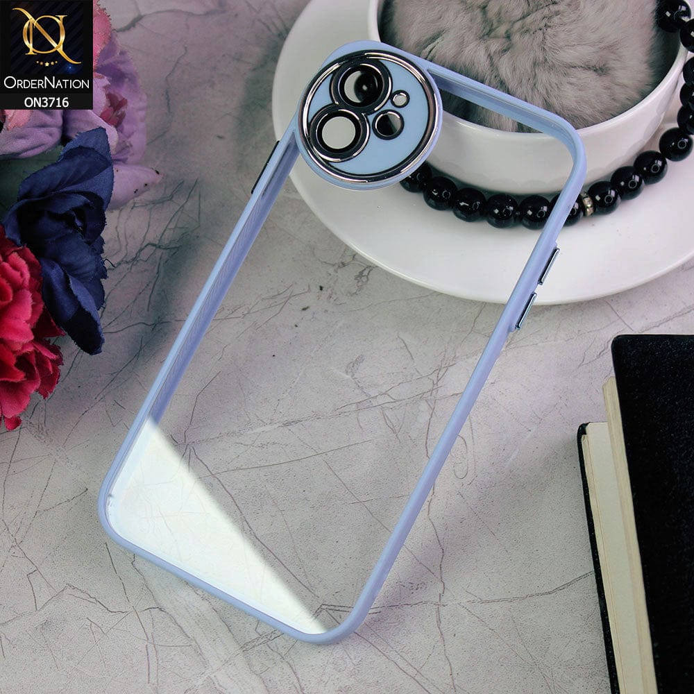 iPhone 11 Cover - Sky Blue - Transparent Colour Border Round Camera Protection Case
