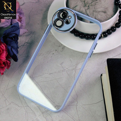 iPhone 11 Cover - Sky Blue - Transparent Colour Border Round Camera Protection Case