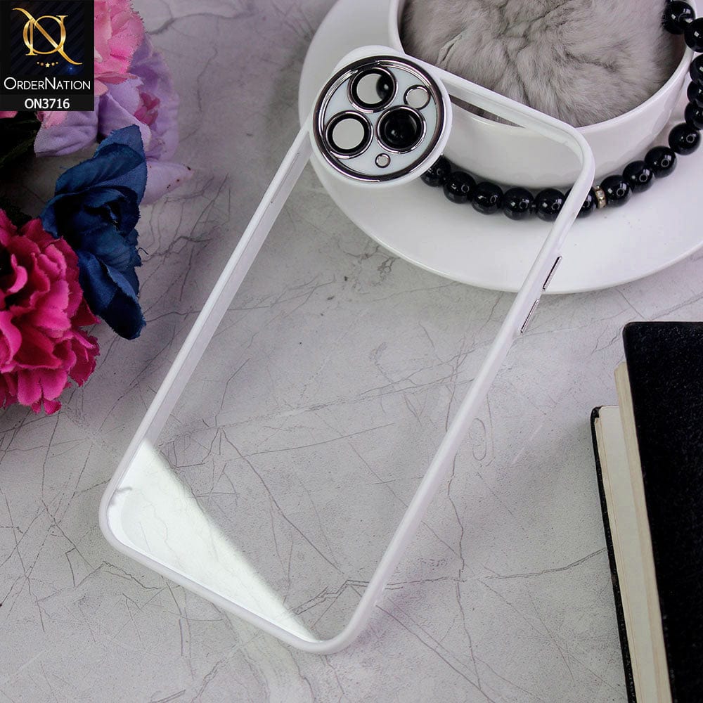 iPhone 11 Pro Cover - White - Transparent Colour Border Round Camera Protection Case