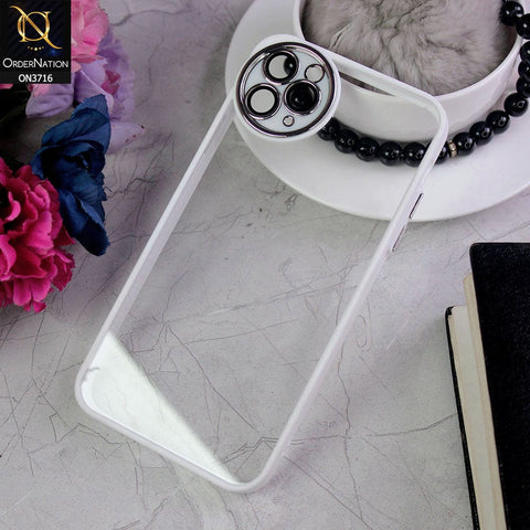 iPhone 11 Pro Cover - White - Transparent Colour Border Round Camera Protection Case
