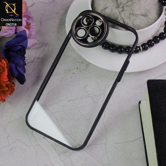 iPhone 12 Pro Cover - Black - Transparent Colour Border Round Camera Protection Case