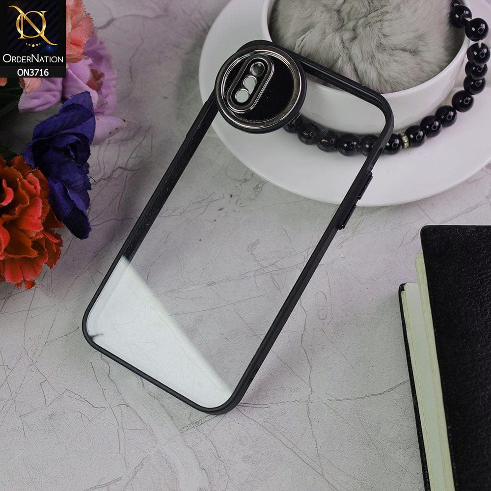 iPhone XS Max Cover - Black - Transparent Colour Border Round Camera Protection Case