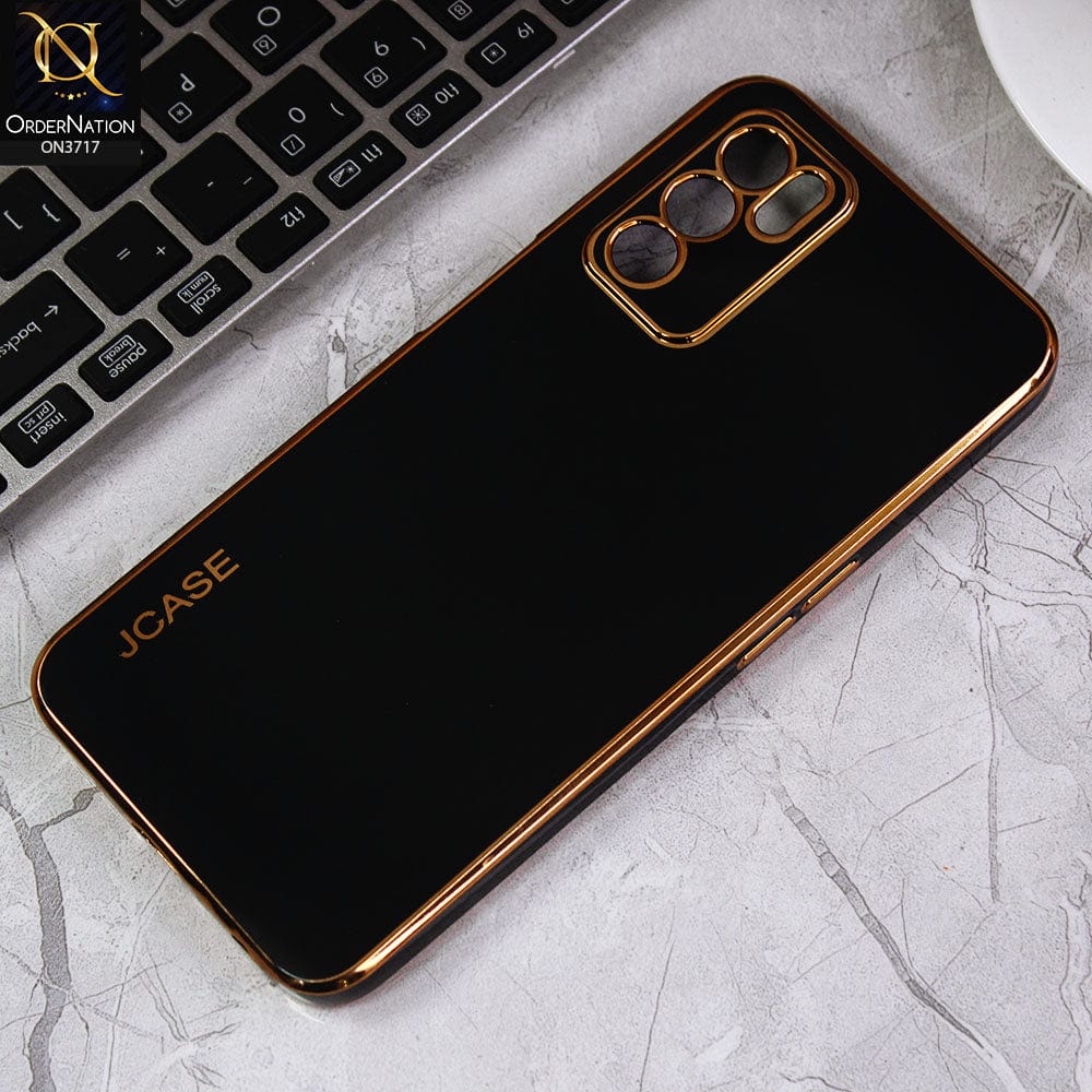 Oppo A16 Cover - Black - J-Case New Electroplating Borders  Camera Protection Soft Silicon Case