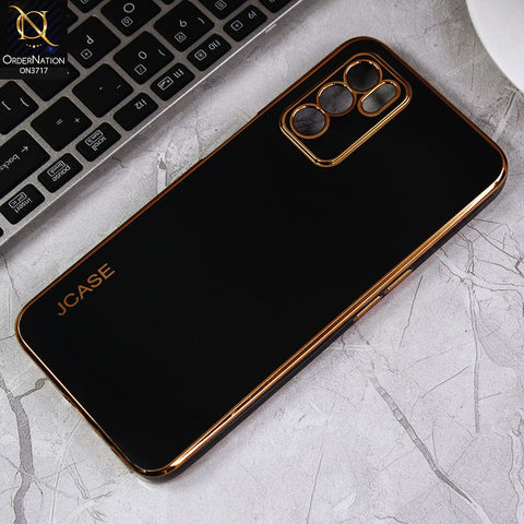 Oppo A16 Cover - Black - J-Case New Electroplating Borders  Camera Protection Soft Silicon Case
