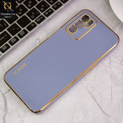 Oppo A16 Cover - Carolina Blue - J-Case New Electroplating Borders  Camera Protection Soft Silicon Case