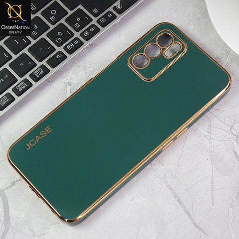 Oppo A16 Cover - Green - J-Case New Electroplating Borders  Camera Protection Soft Silicon Case