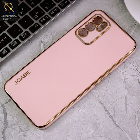 Oppo A16 Cover - Pink - J-Case New Electroplating Borders  Camera Protection Soft Silicon Case