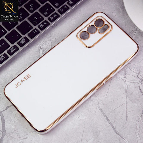 Oppo A16 Cover - White - J-Case New Electroplating Borders  Camera Protection Soft Silicon Case
