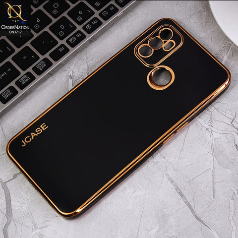 Oppo A53s Cover - Black - J-Case New Electroplating Borders  Camera Protection Soft Silicon Case