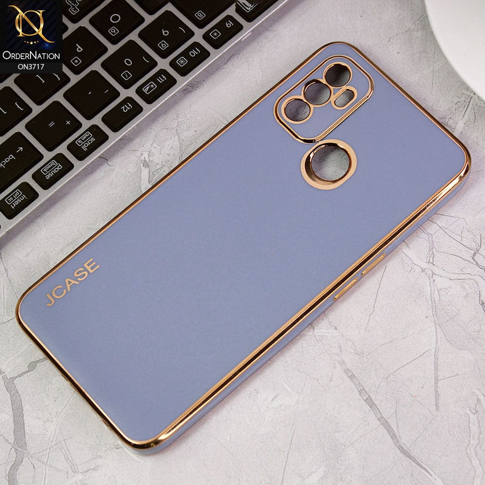 Oppo A53s Cover - Carolina Blue - J-Case New Electroplating Borders  Camera Protection Soft Silicon Case
