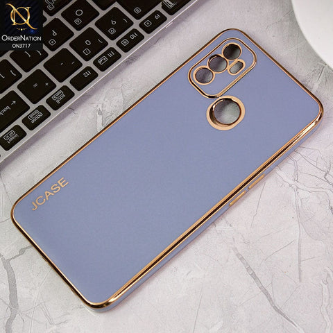 Oppo A53s Cover - Carolina Blue - J-Case New Electroplating Borders  Camera Protection Soft Silicon Case