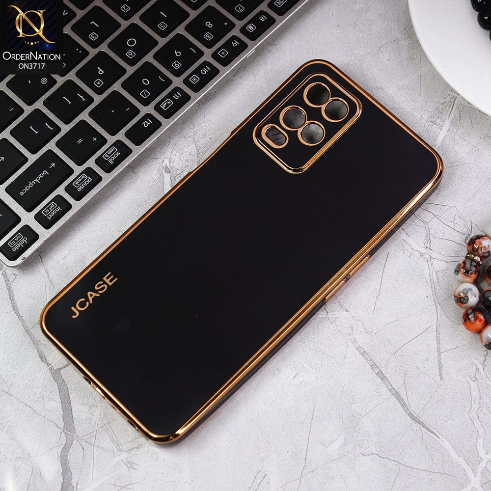 Oppo A54 4G Cover - Black - J-Case New Electroplating Borders  Camera Protection Soft Silicon Case
