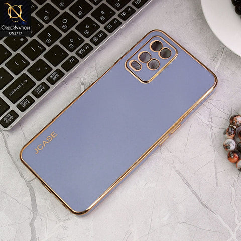 Oppo A54 4G Cover - Carolina Blue - J-Case New Electroplating Borders  Camera Protection Soft Silicon Case