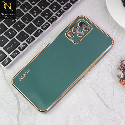 Oppo A54 4G Cover - Green - J-Case New Electroplating Borders  Camera Protection Soft Silicon Case