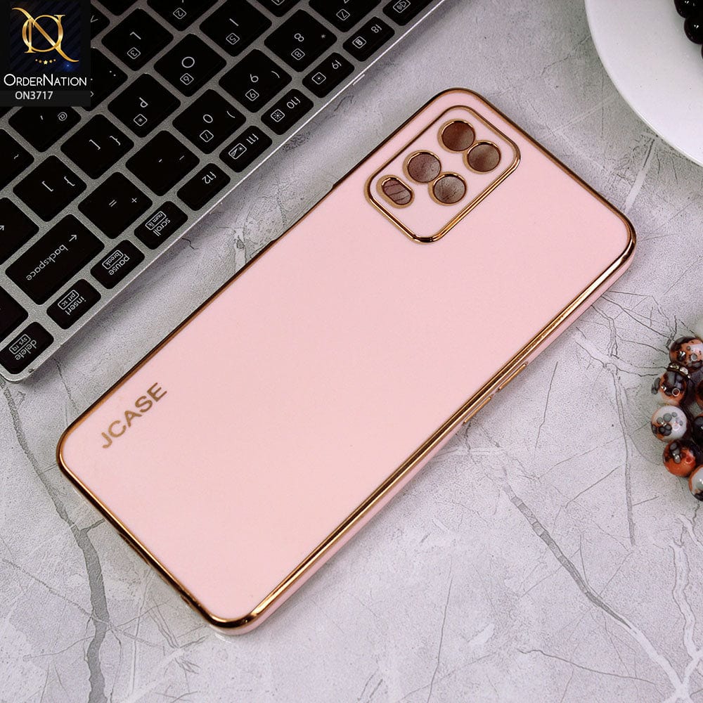 Oppo A54 4G Cover - Pink - J-Case New Electroplating Borders  Camera Protection Soft Silicon Case