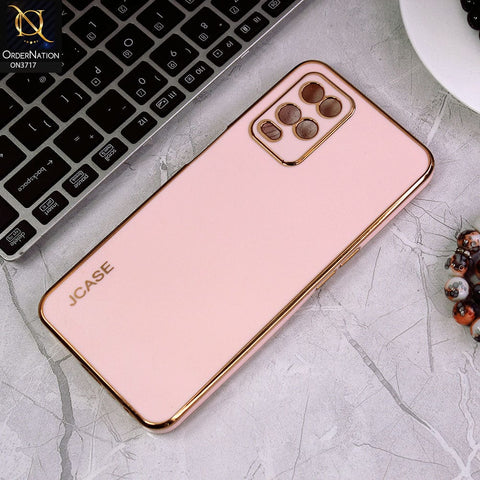Oppo A54 4G Cover - Pink - J-Case New Electroplating Borders  Camera Protection Soft Silicon Case