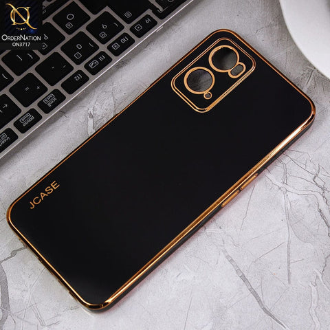 Oppo A36 Cover - Black - J-Case New Electroplating Borders  Camera Protection Soft Silicon Case