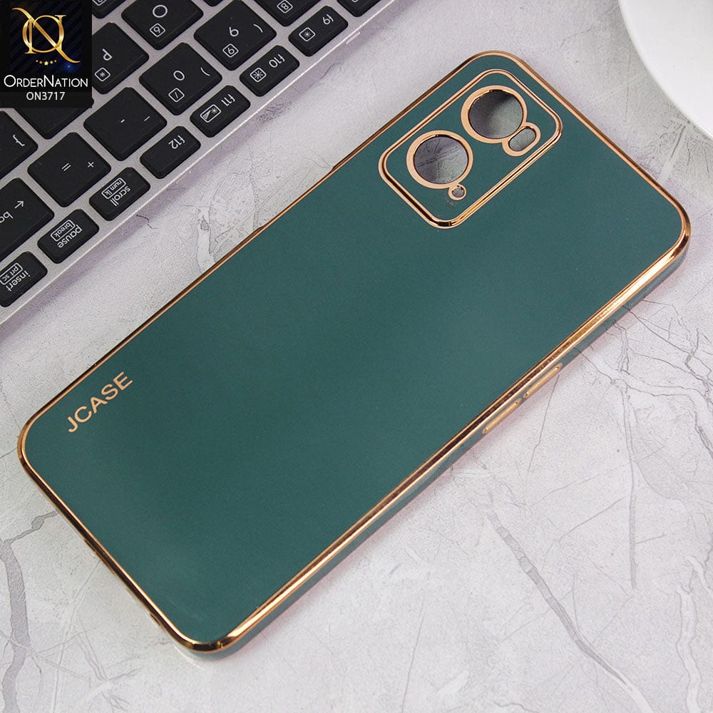 Oppo A36 Cover - Green - J-Case New Electroplating Borders  Camera Protection Soft Silicon Case