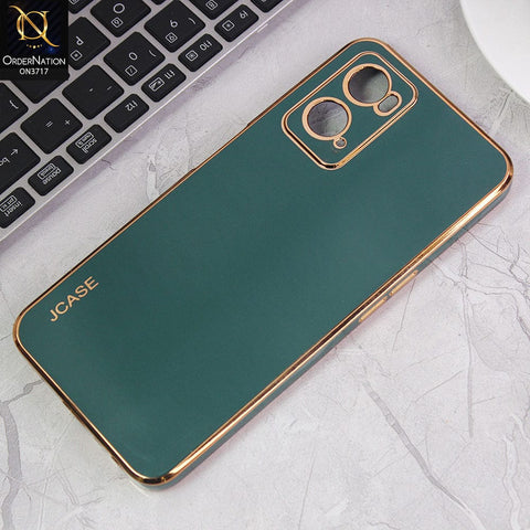 Oppo A76 Cover - Green - J-Case New Electroplating Borders  Camera Protection Soft Silicon Case