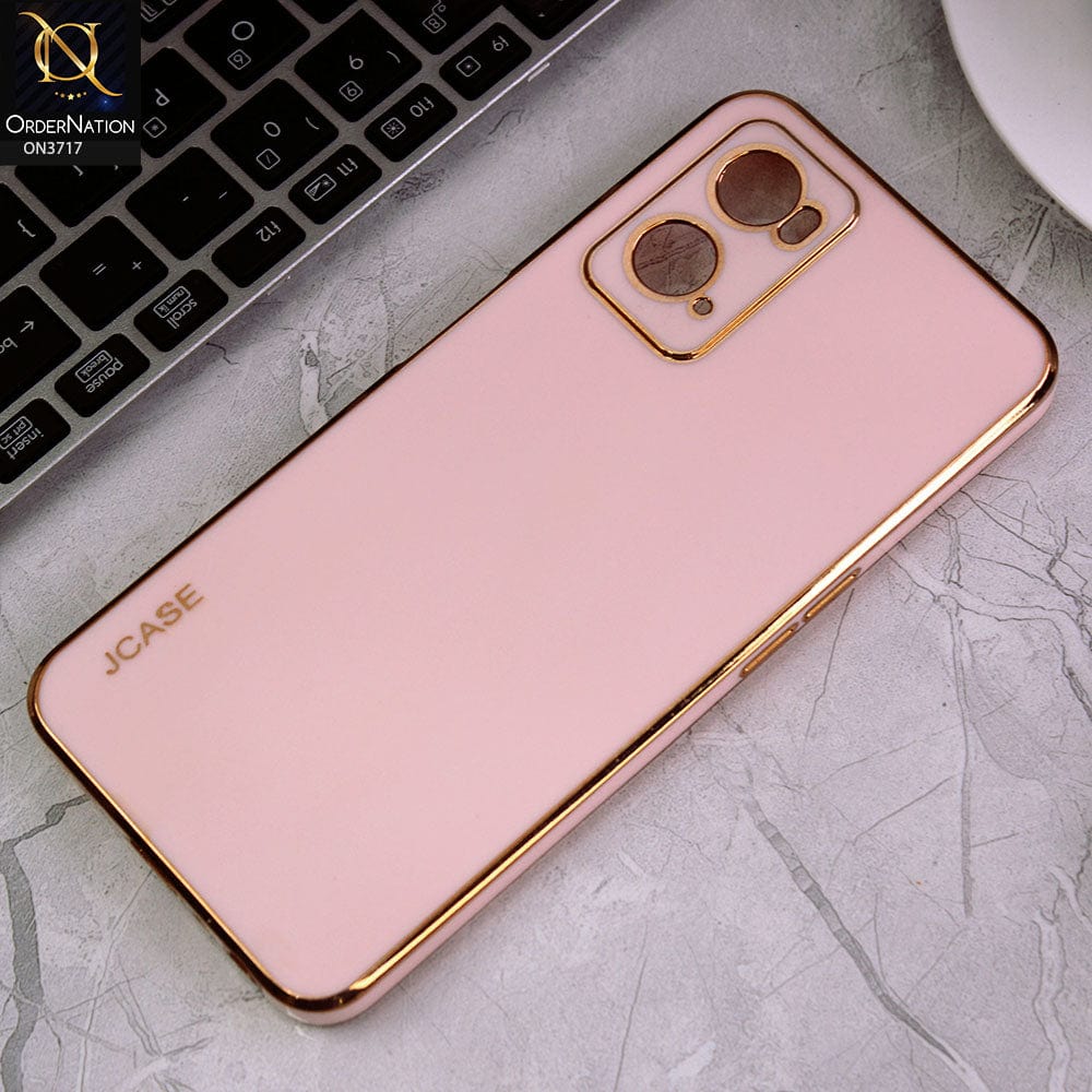 Oppo A76 Cover - Pink - J-Case New Electroplating Borders  Camera Protection Soft Silicon Case