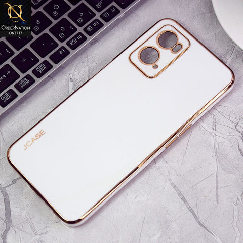 Oppo A36 Cover - White - J-Case New Electroplating Borders  Camera Protection Soft Silicon Case