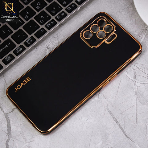 Oppo F19 Pro Cover - Black - J-Case New Electroplating Borders  Camera Protection Soft Silicon Case