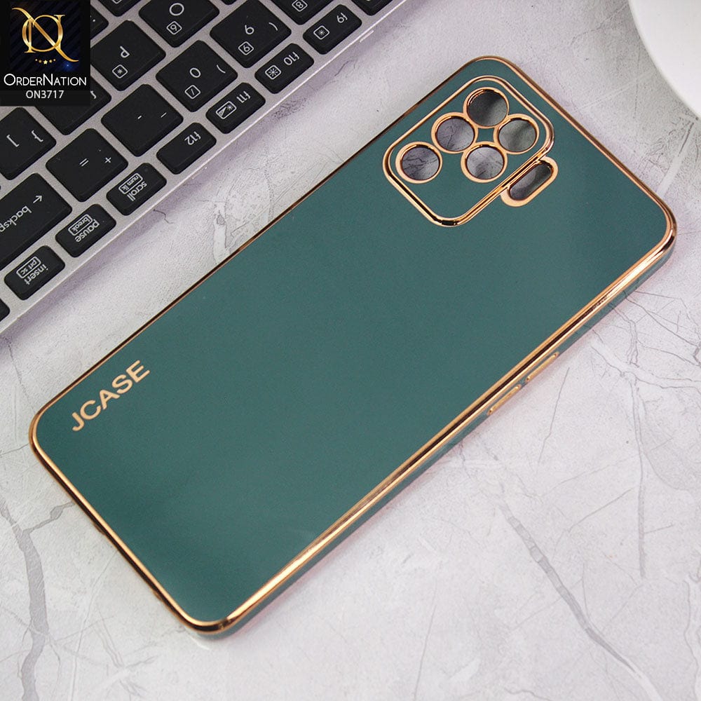 Oppo A94 Cover - Green - J-Case New Electroplating Borders  Camera Protection Soft Silicon Case
