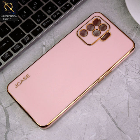 Oppo F19 Pro Cover - Pink - J-Case New Electroplating Borders  Camera Protection Soft Silicon Case