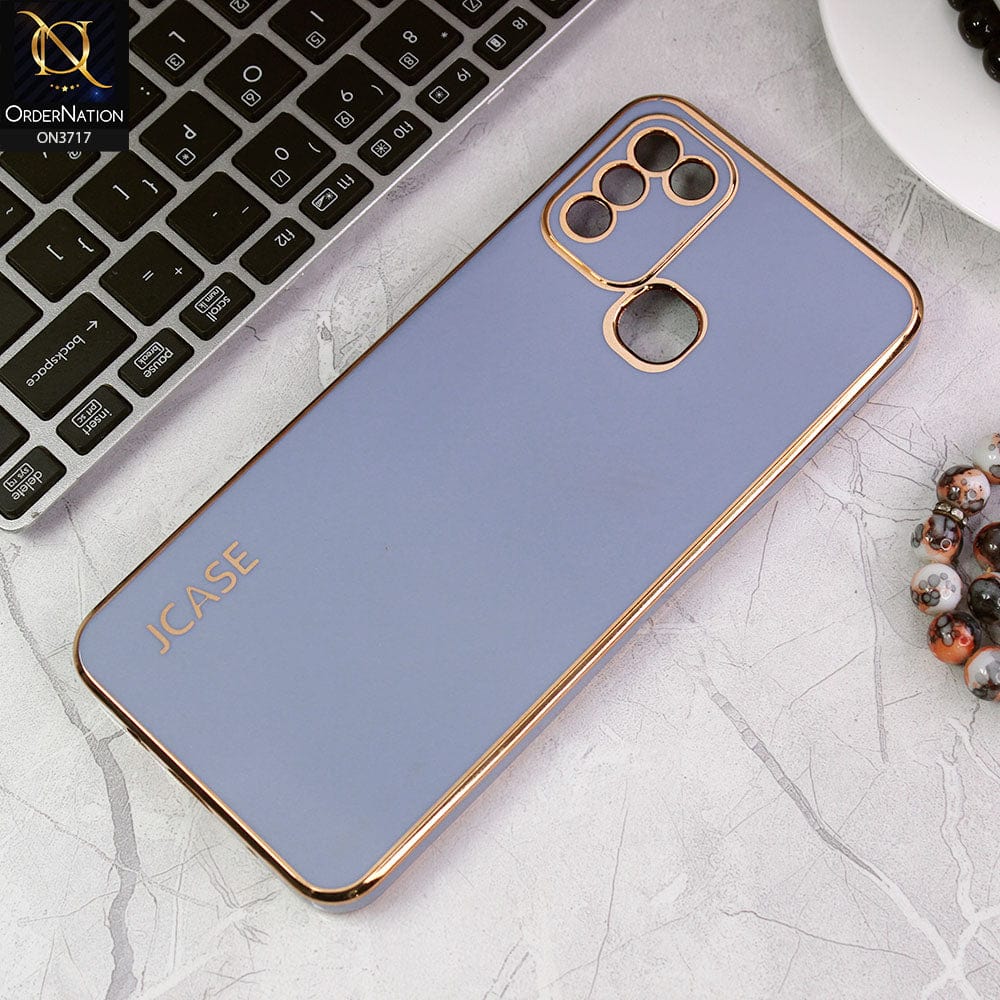 Infinix Hot 11 Play Cover - Carolina Blue - J-Case New Electroplating Borders  Camera Protection Soft Silicon Case
