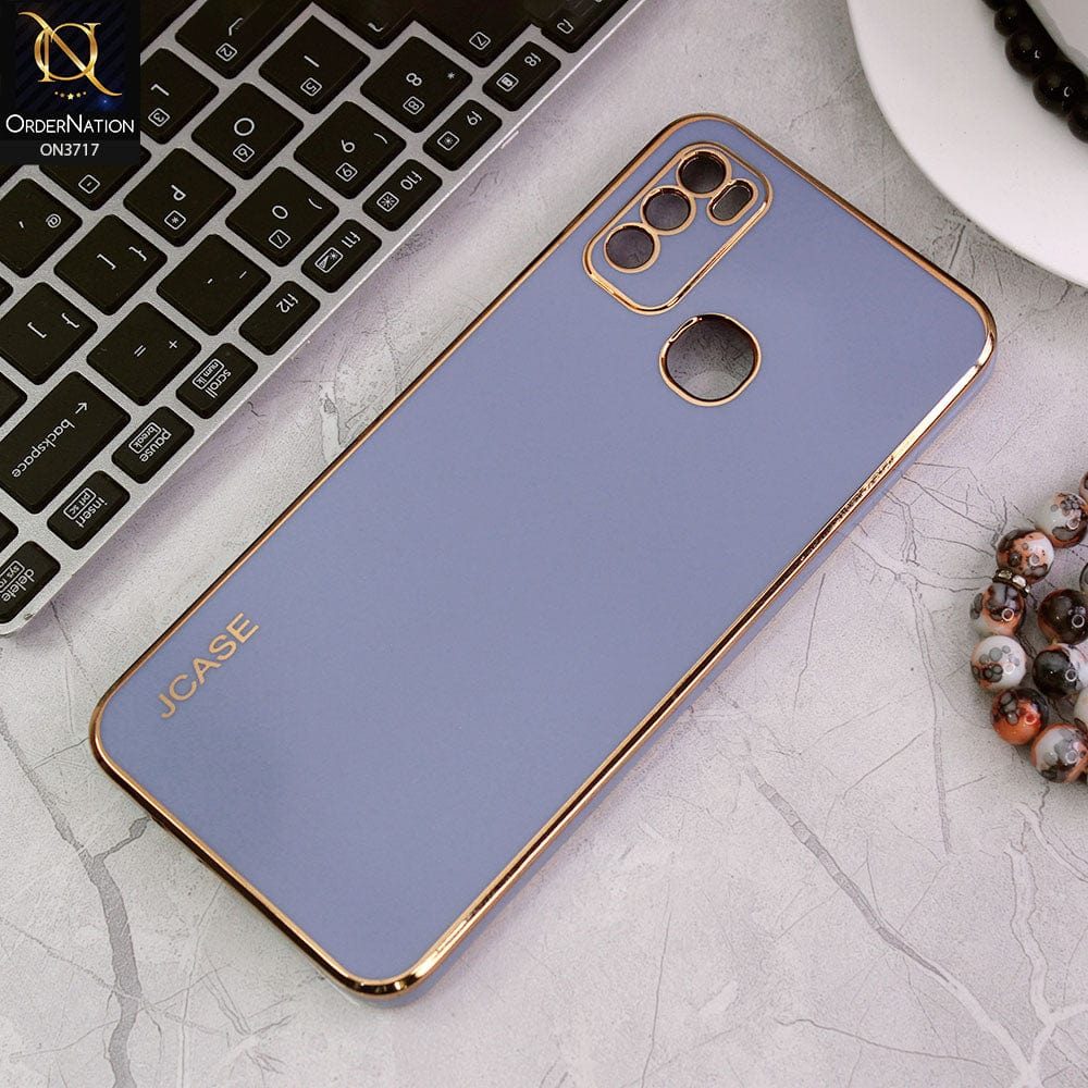 Infinix Hot 9 Play Cover - Carolina Blue - J-Case New Electroplating Borders  Camera Protection Soft Silicon Case