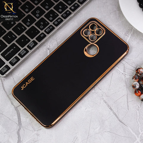 Oppo A15s Cover - Black - J-Case New Electroplating Borders  Camera Protection Soft Silicon Case