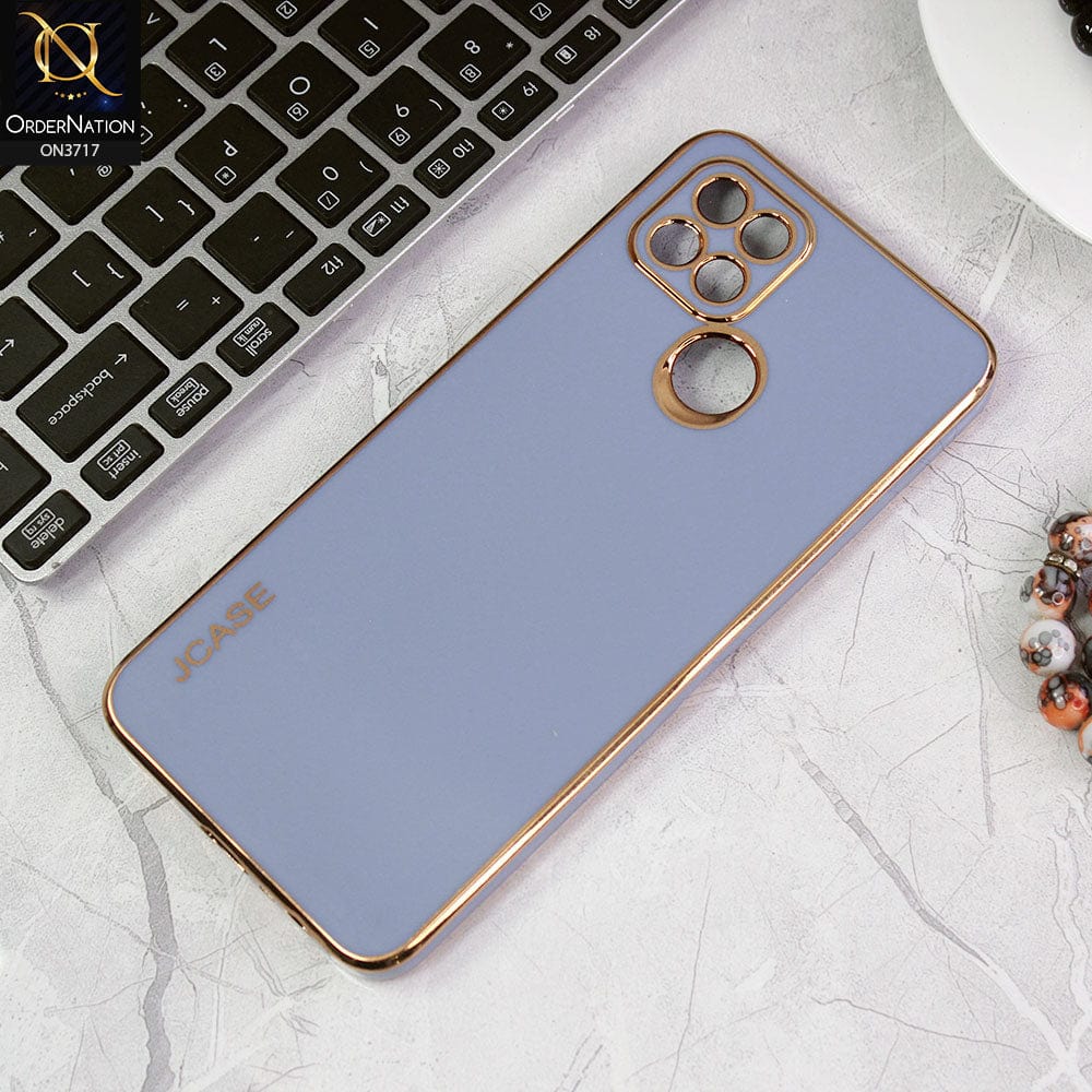 Oppo A15 Cover - Carolina Blue - J-Case New Electroplating Borders  Camera Protection Soft Silicon Case