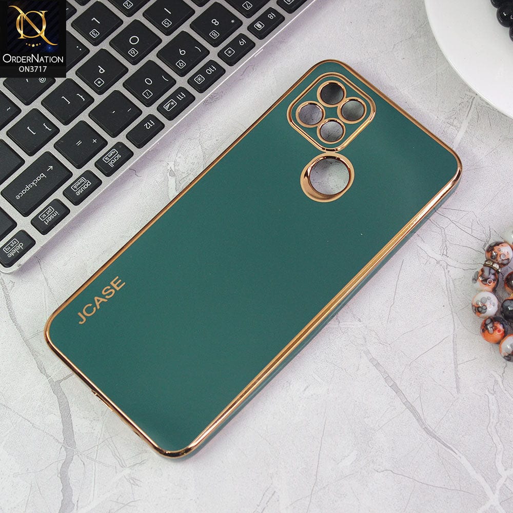Oppo A15 Cover - Green - J-Case New Electroplating Borders  Camera Protection Soft Silicon Case