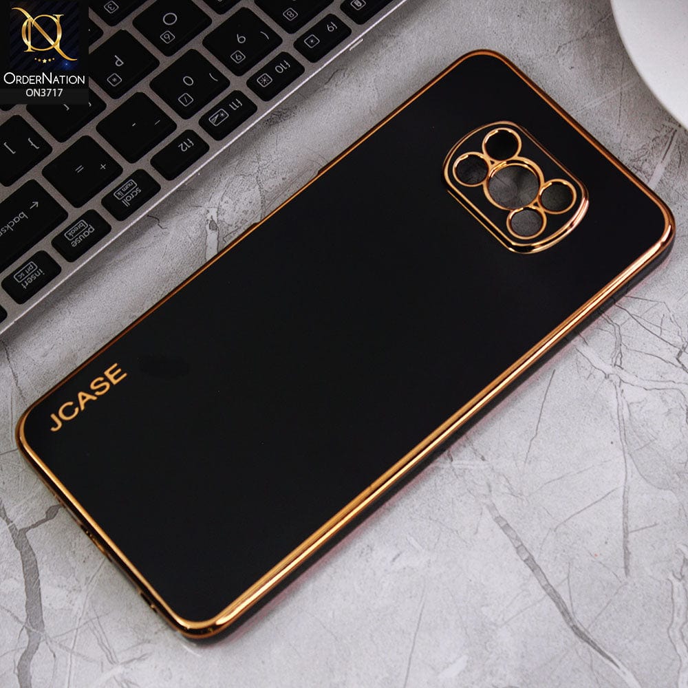 Xiaomi Poco X3 Cover - Black - J-Case New Electroplating Borders  Camera Protection Soft Silicon Case