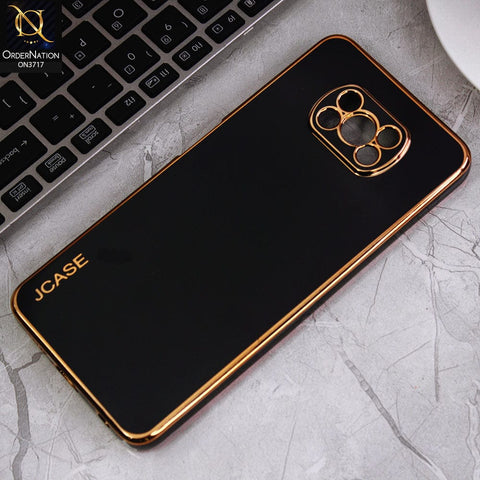 Xiaomi Poco X3 Cover - Black - J-Case New Electroplating Borders  Camera Protection Soft Silicon Case
