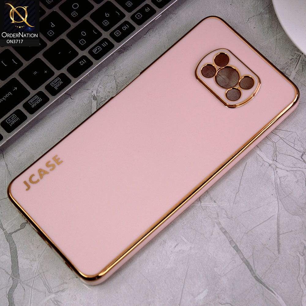 Xiaomi Poco X3 Cover - Pink - J-Case New Electroplating Borders  Camera Protection Soft Silicon Case