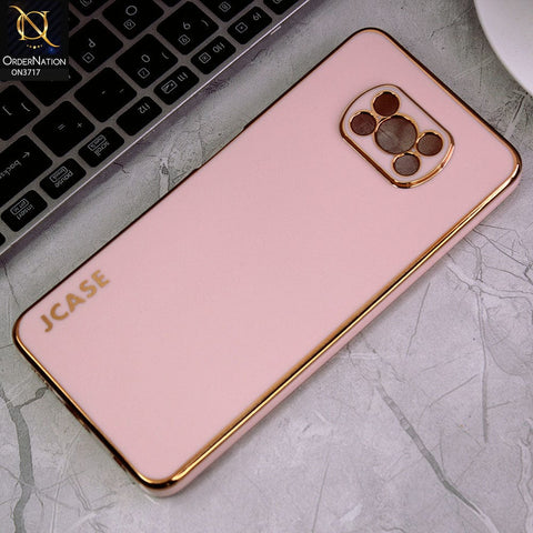 Xiaomi Poco X3 Cover - Pink - J-Case New Electroplating Borders  Camera Protection Soft Silicon Case