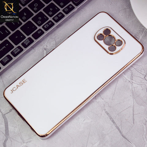 Xiaomi Poco X3 Pro Cover - White - J-Case New Electroplating Borders  Camera Protection Soft Silicon Case